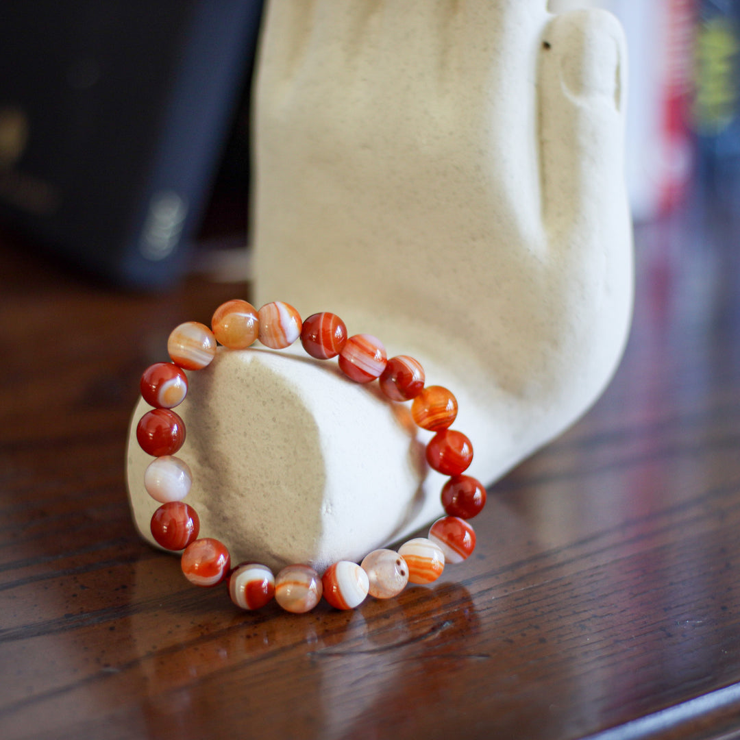 CARNELIAN CRYSTAL BEADED BRACELET